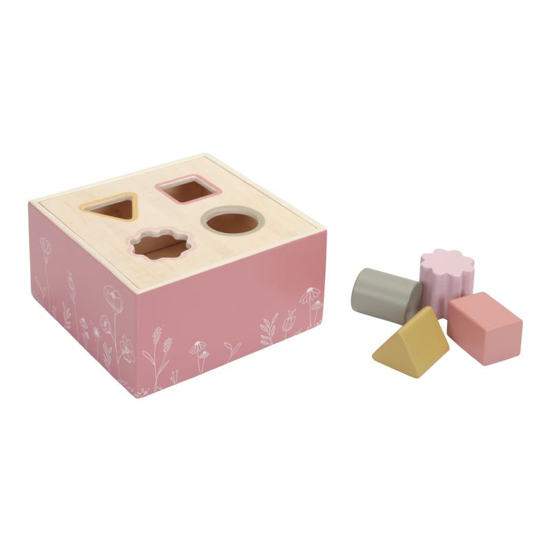 Cubo con Forme ad Incastro in Legno Fiori Selvatici - Shape Sorter Wild Flowers