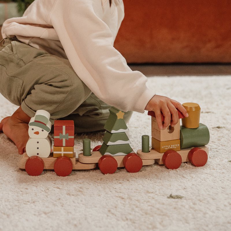 Trenino in Legno Impilabile di Natale - Christmas Stacking Train