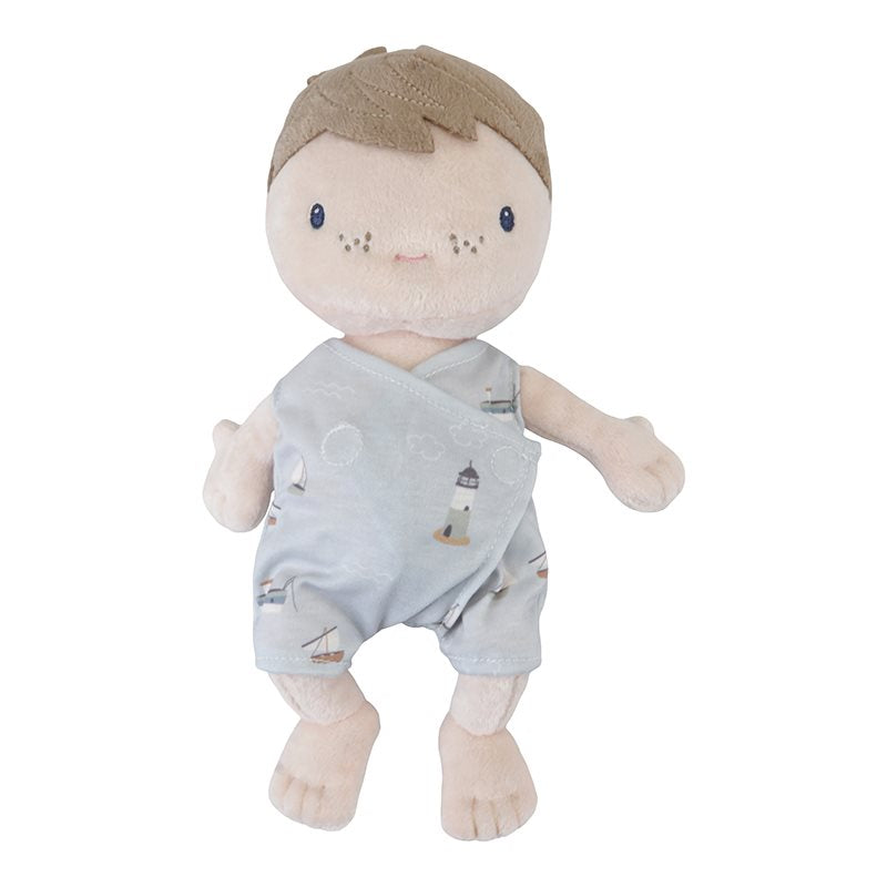 Bambola Neonato Jim in Stoffa Blu con Accessori Sailors Bay - Baby doll Jim Sailors Bay Blue