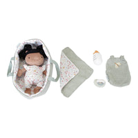 Bambola Neonata Evi in Stoffa Fiori e Farfalle con Accessori - Baby Doll Evi Flowers & Butterflies