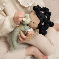 Bambola Neonata Evi in Stoffa Fiori e Farfalle con Accessori - Baby Doll Evi Flowers & Butterflies