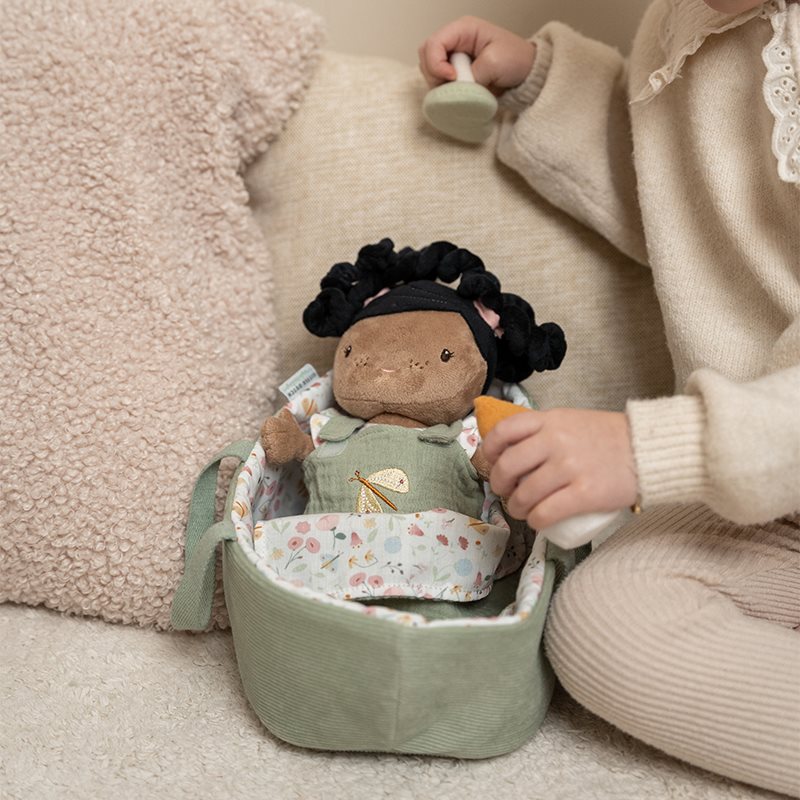 Bambola Neonata Evi in Stoffa Fiori e Farfalle con Accessori - Baby Doll Evi Flowers & Butterflies