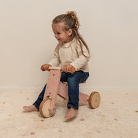 Triciclo in Legno Rosa Primi Passi - Wooden Tricycle Pink