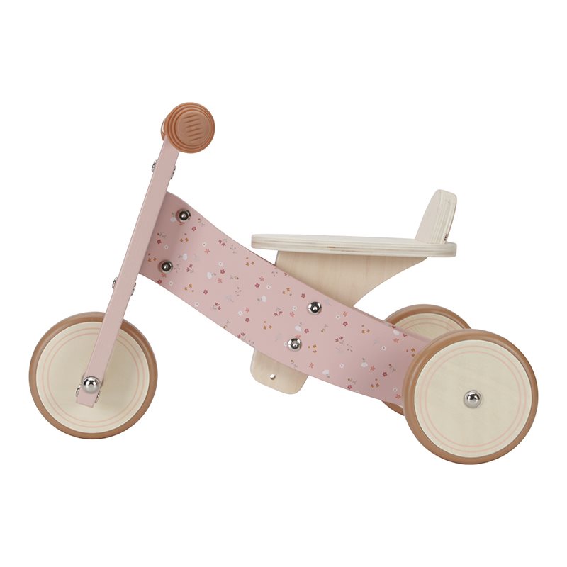 Triciclo in Legno Rosa Primi Passi - Wooden Tricycle Pink