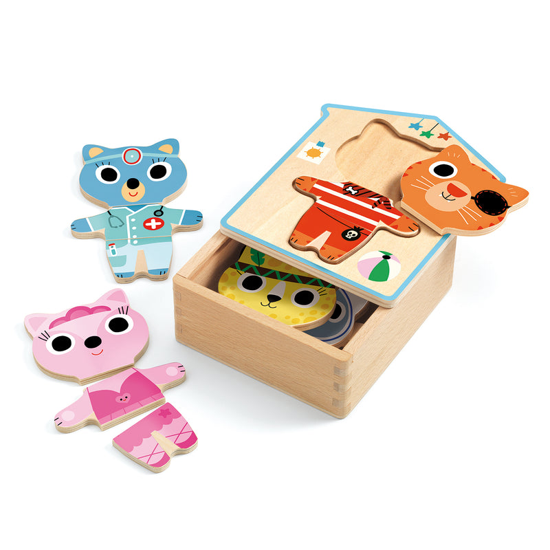 Puzzle ad Incastri con Gatti Dressup Mix