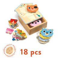 Puzzle ad Incastri con Gatti Dressup Mix