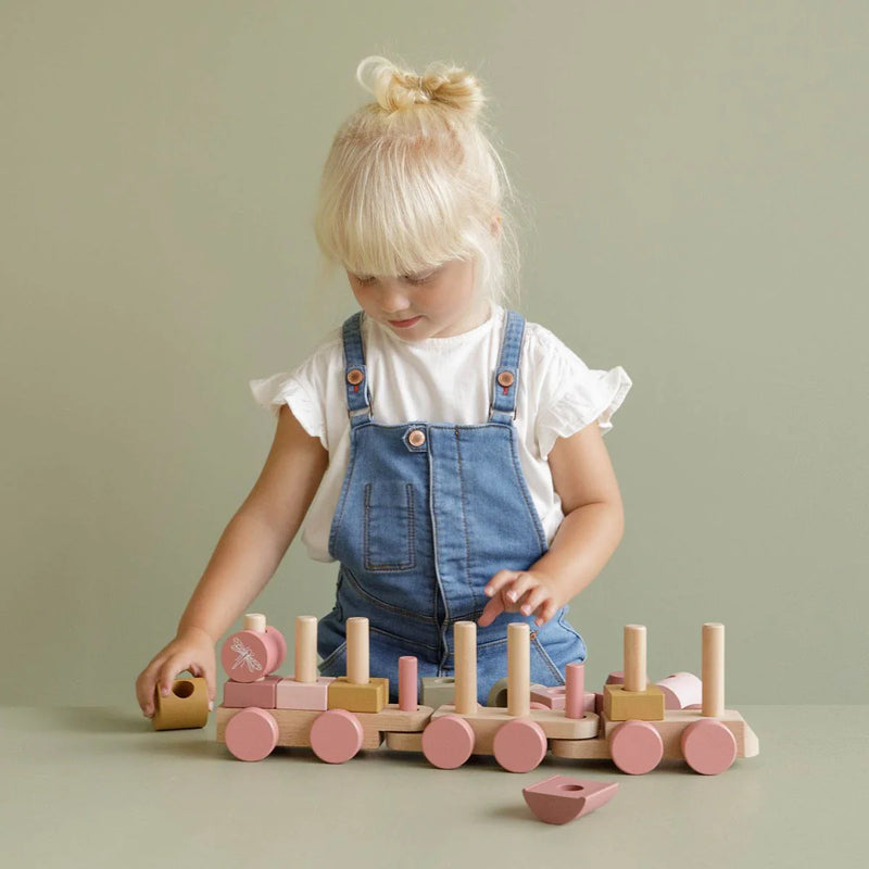 Trenino in Legno Impilabile Fiori - Stacking Train Flowers